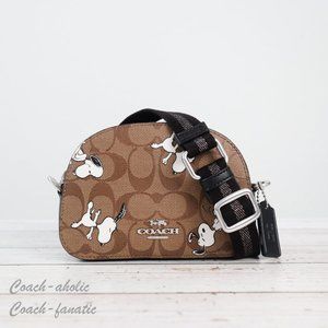 NWT Coach Coach X Peanuts Mini Serena Crossbody In Canvas With Snoopy *RARE*